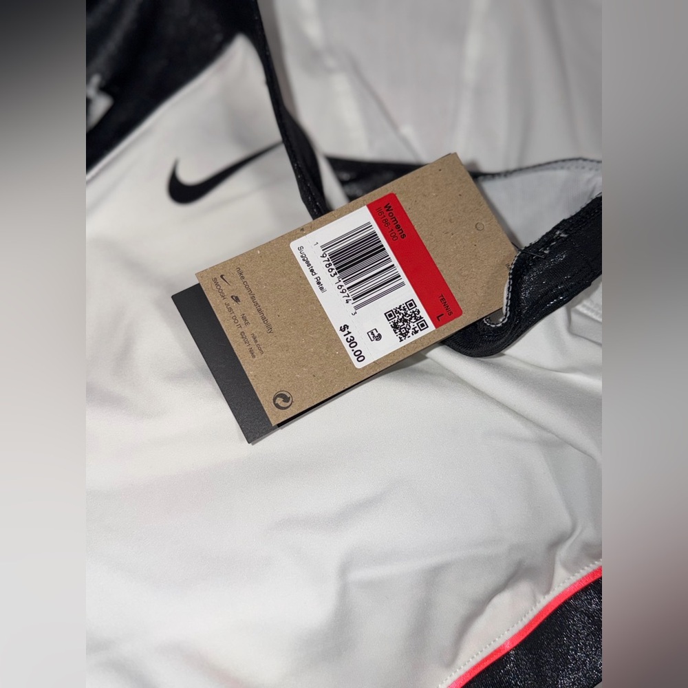 Nike White Dri-FIT Tennis Dress Women Size L NWT - Picture 6 of 6